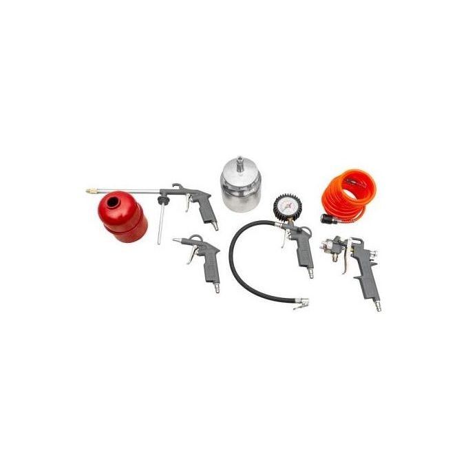 Zipper ZI-COMZUB5 Accessori per Compressore 5 Pezzi con Pistola Aria Tubo 3 m e Manometro colore Nero