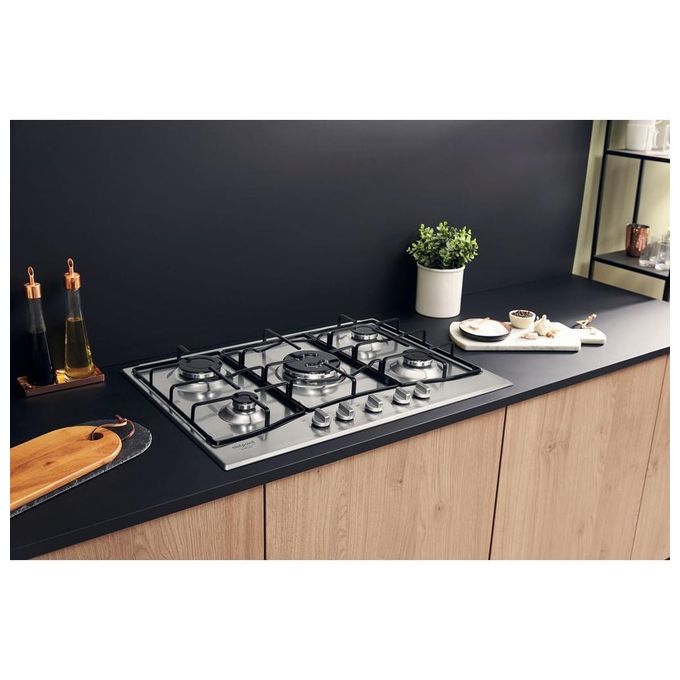 Hotpoint Ariston PCN 752 T -IX-HAR Piano Cottura a Gas 5 Zone 75 cm Acciaio Inox