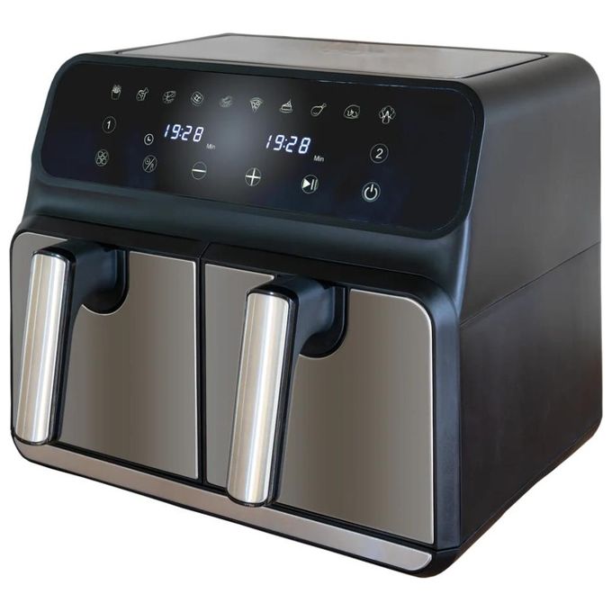 Unold 58685 Friggitrice ad aria Doppia Camera Twin Zone 8 L 1700 W 10 Programmi Display LED colore Nero Grigio