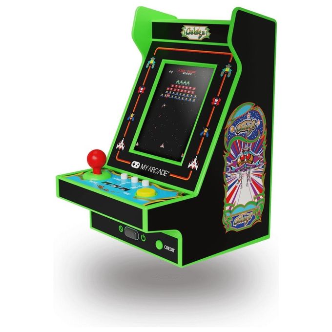 MY ARCADE DGUNL-4197 NANO PLAYER PRO Console Portatile Retro Gaming con Schermo 2,4'' a Colori Altoparlante Integrato Alimentazione USB-C o 4 Batterie AAA (non incluse) Titoli Inclusi GALAGA e GALAXIAN colore Nero