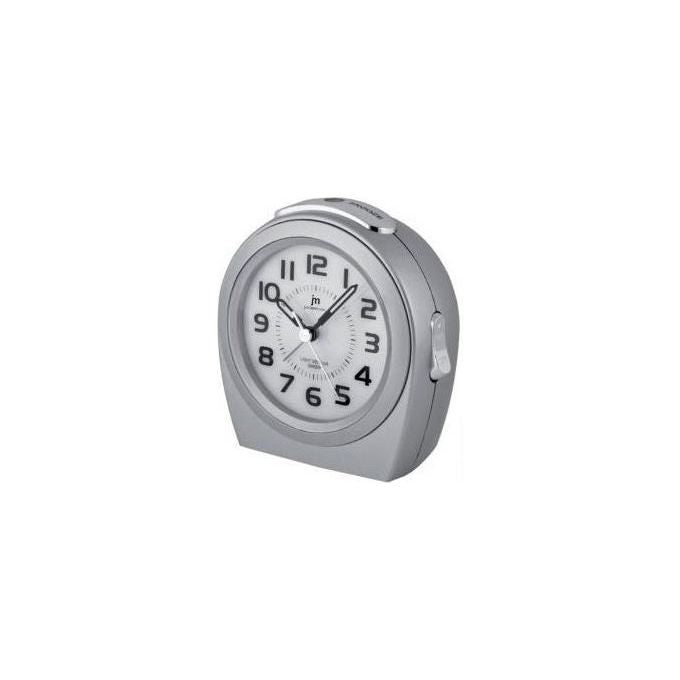 Jm Sveglia al Quarzo Snooze Movimento Continuo 110x55x120mm Argento