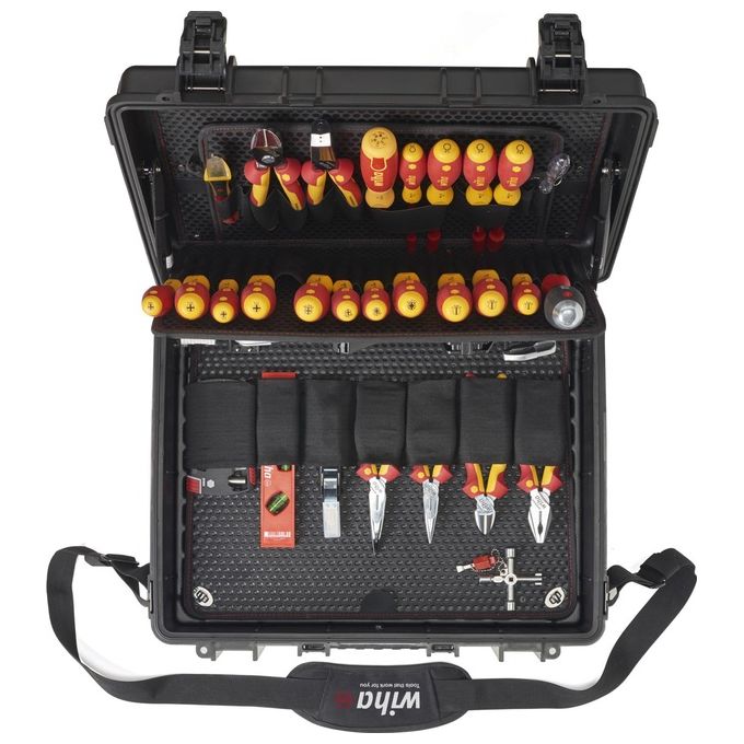 Wiha 40523 Competence XL Kit Strumenti 83 Pezzi con Pinze e Cacciaviti Colore Nero Metallico Rosso Giallo