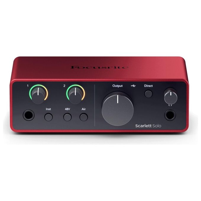 Focusrite MOSC0032 Scarlett Solo 4th Gen Interfaccia Audio USB-C 2 In 2 Out 24bit 192kHz 1 Preamplificatore colore Rosso e Nero