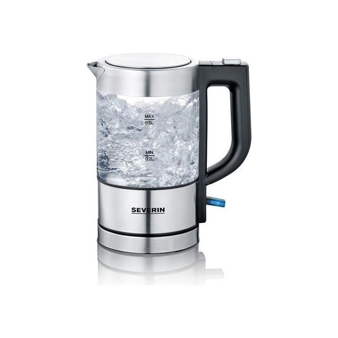 Severin WK3472 Mini Bollitore Elettrico in Vetro 0,5 L 1100 W Filtro Anticalcare BPA Free colore Nero