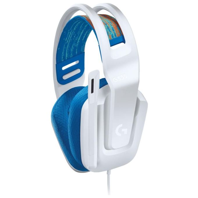 Logitech G 981-001018 G335 Cuffie Gaming Cablate con Microfono Flip to Mute Jack da 3.5 mm Padiglioni in Memory Foam Leggere 240 g Compatibili con PC PlayStation Xbox Switch colore Bianco
