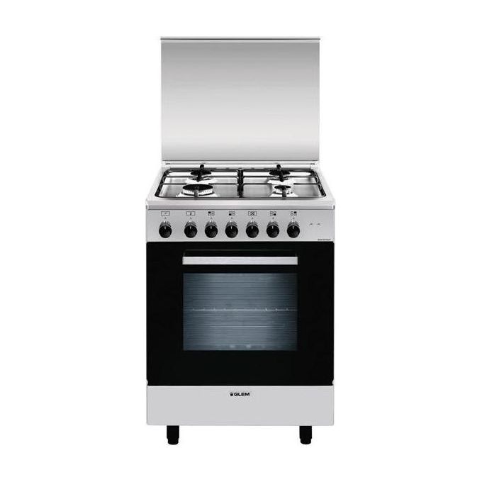 Glem Gas A654MI6 Cucina 60cm 4 Fuochi Forno Multifunzione, Alpha