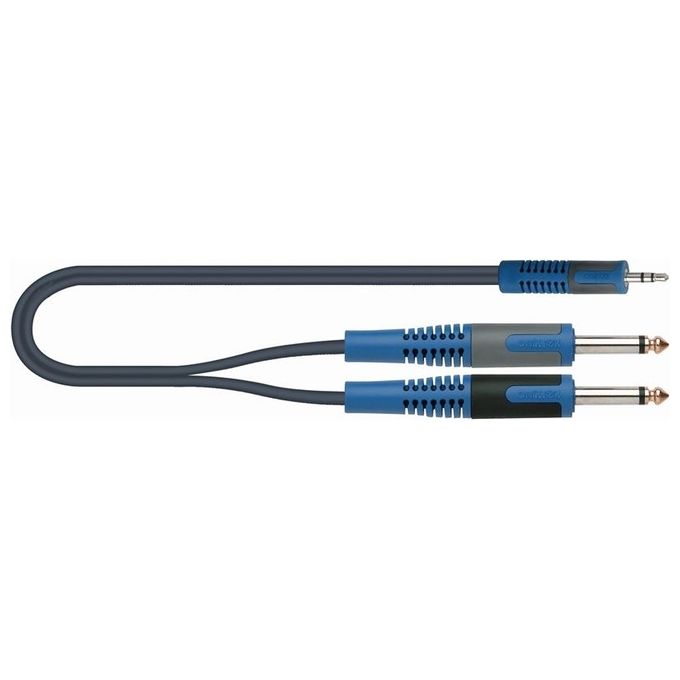 Quiklok RKSA-140-5 Cavo audio da 2 jack Mono Split da 6,3 mm a 1 jack Mono Split da 3,5 mm, 5 m