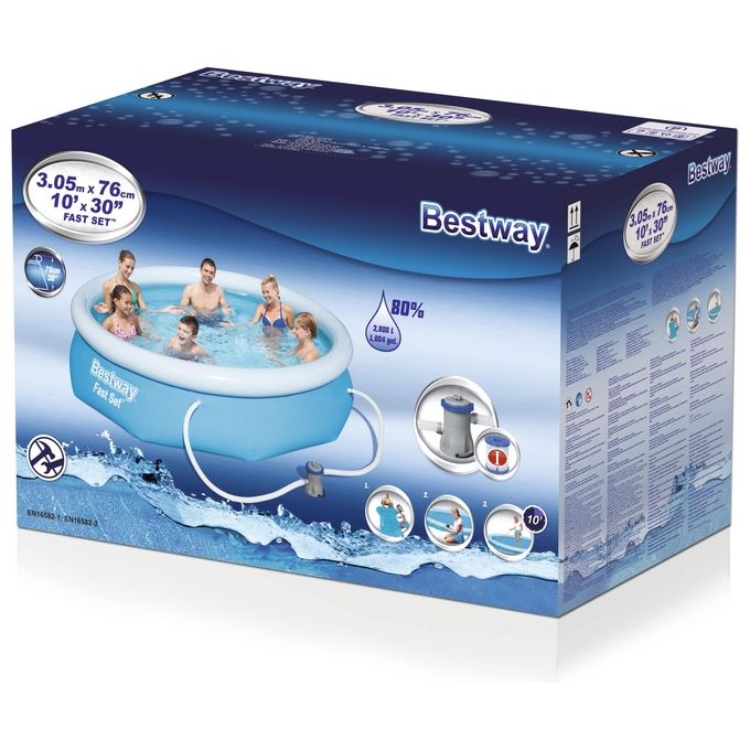 Bestway 57270 Piscina Fast Tonda Filtro 1C 305 H. 76