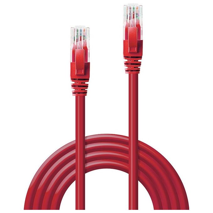 Lindy RJ-45 Cavo di Rete Cat6 U-UTP 0,5mt Rosso
