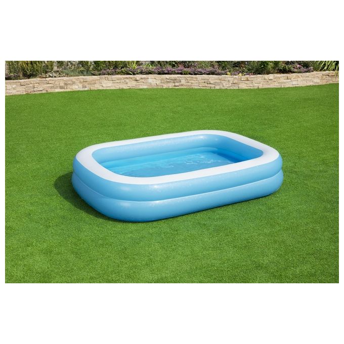 Bestway 54006-2 Piscina Family Rettangolare Gonfiabile a 2 Anelli Dimensioni 262x175x51 cm Capacita' 778 L colore Blu