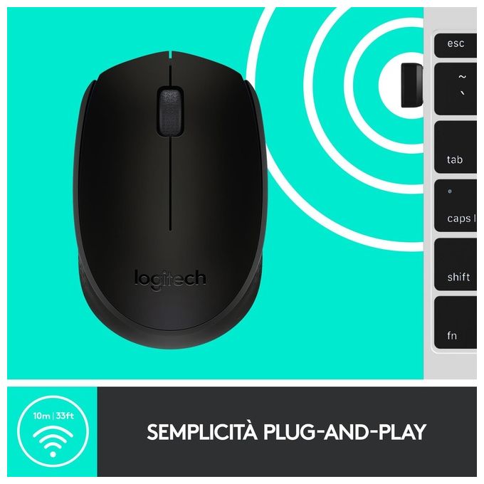 Logitech M171 Mouse Wireless Nero