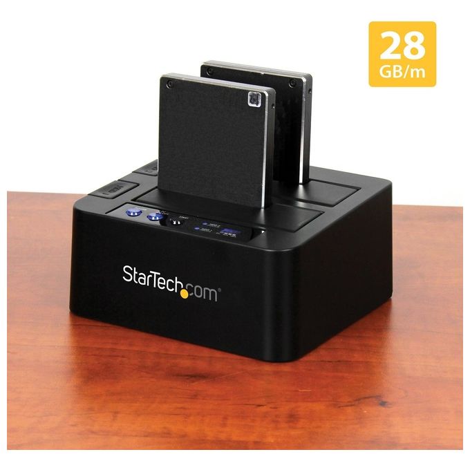 StarTech Duplicatore Disco Rigido 2 Alloggiamenti per 2.5'' e 3.5'' Sata Ssd-Hdds