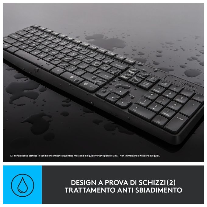 Logitech MK235 Wireless Combo KIT_ Tastiera e Mouse QWERTY Tastiera Italiana Nero-Antracite