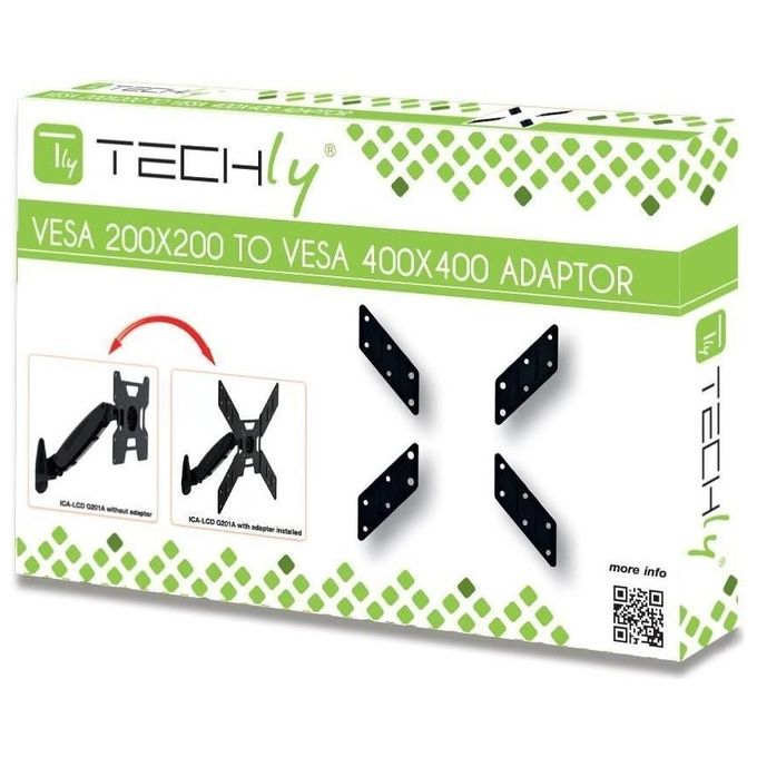 Techly Adattatore Universale per Supporto Vesa da 200x200 a 400x400 Nero