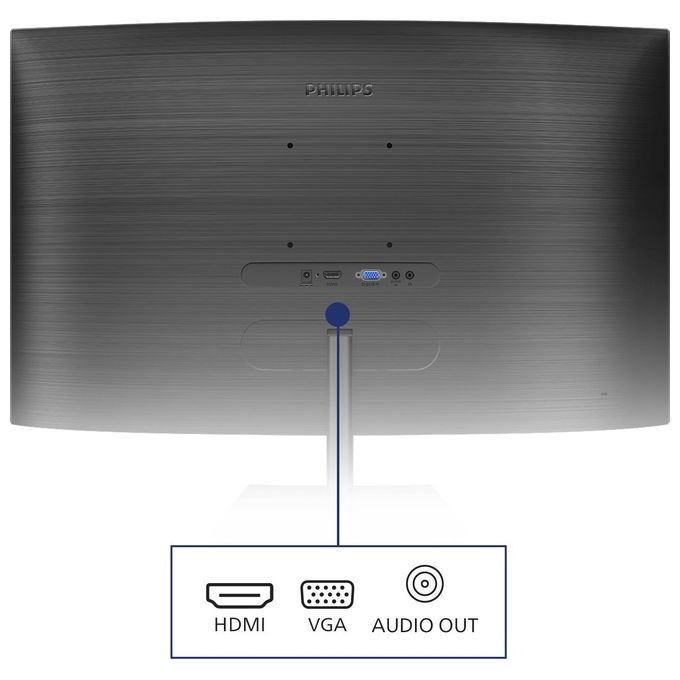 Philips Monitor Curvo 24 Pollici 241E1SCA Freesync 75 Hz LED VA FHD 4ms 3 Side Frameless Casse Audio Integrate Nero