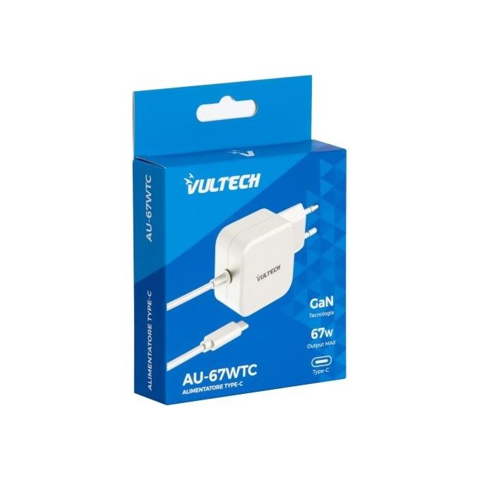 Vultech Alimentatore Universale TYPE-C 67W- Tecnologia GaN
