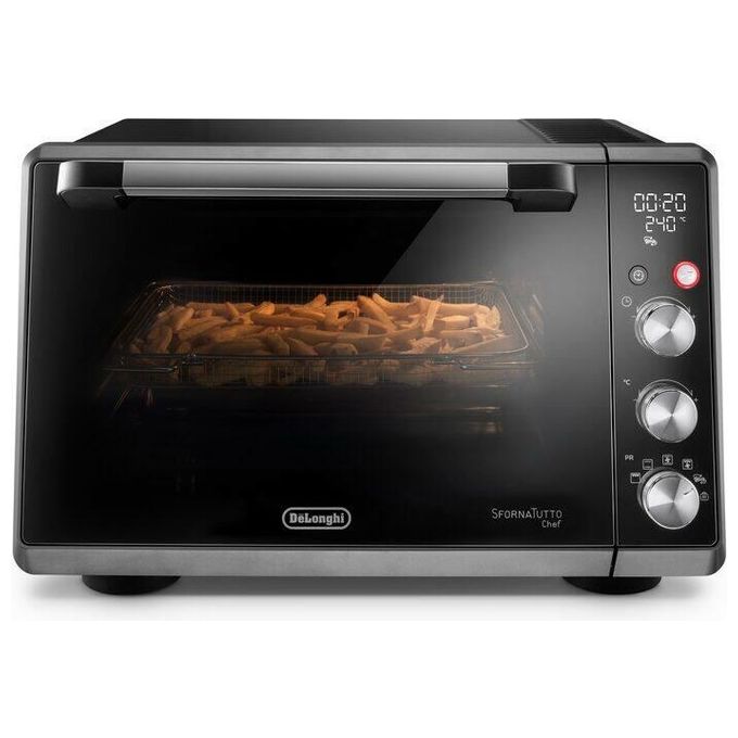 De'Longhi DO34326 Sfornatutto Forno Elettrico Ventilato con Grill 34 L 2000 W Timer Digitale LED (34x52.5x46.5 cm) colore Nero Titanio