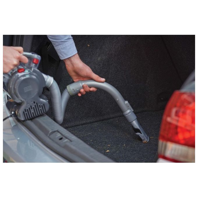 Black+Decker PD1200AV-XJ Dustbuster Flexi Aspirapolvere per Auto  0,56 L 12 V Tecnologia Ciclonica Grigio-Rosso