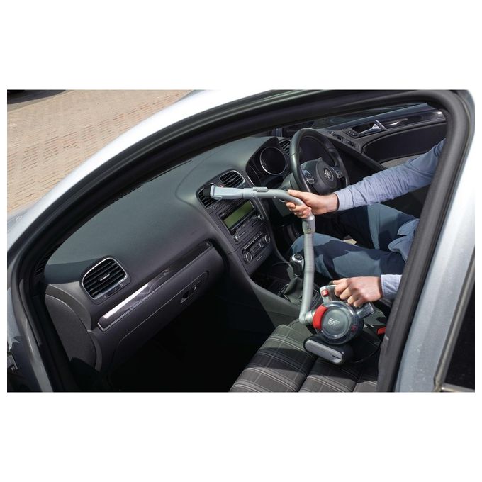 Black+Decker PD1200AV-XJ Dustbuster Flexi Aspirapolvere per Auto  0,56 L 12 V Tecnologia Ciclonica Grigio-Rosso