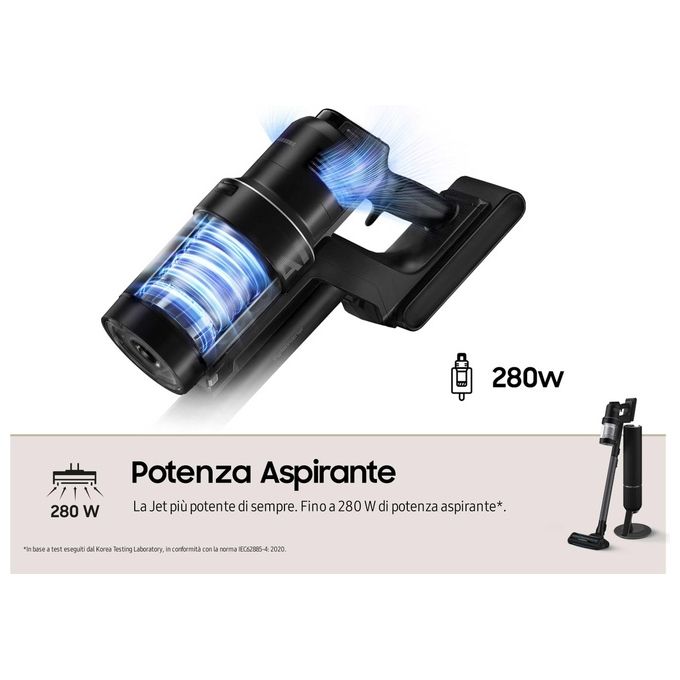 Samsung VS28C9784QK BESPOKE Jet AI Scopa Elettrica Senza Filo 280W autonomia 100 min colore Nero