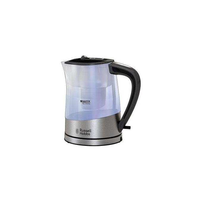 Russell Hobbs 22850-70 Purity Bollitore Elettrico 1 L 2200 W Filtro Brita Luce LED Base 360° colore Nero Argento Trasparente