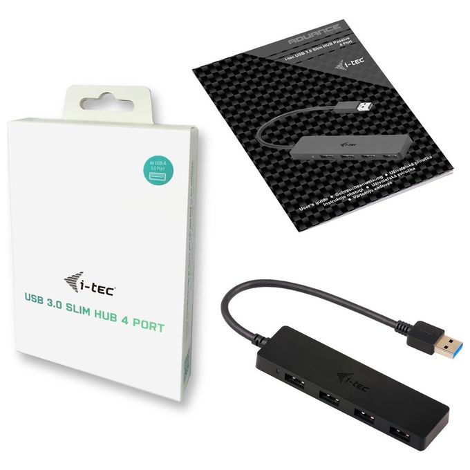 I-Tec Advance U3HUB404 Hub di Interfaccia Usb 3.0 Type-A 5000Mbit-s Nero