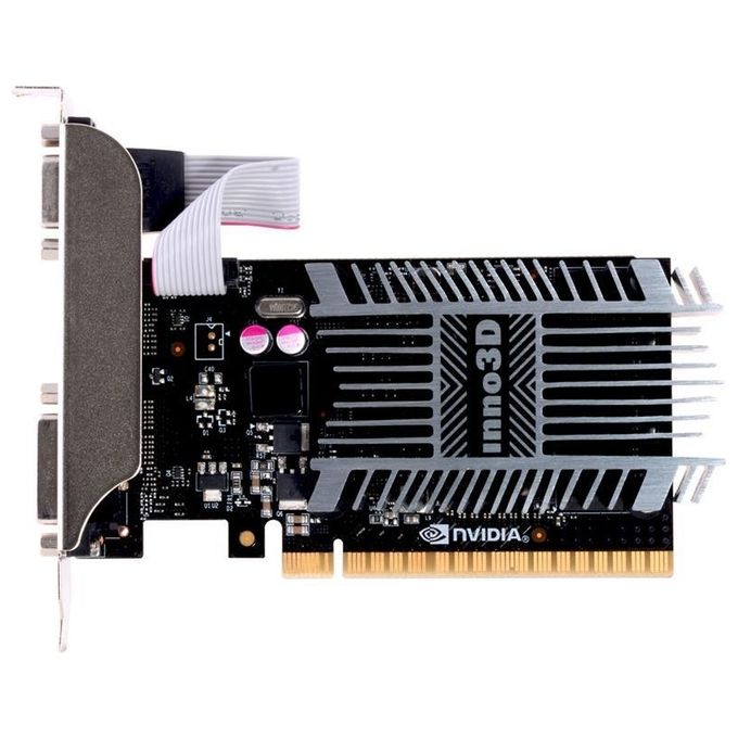 INNO3D N710-1SDV-E3BX Scheda Video GeForce GT 710 2 GB GDDR3 PCI Express 2.0 Uscite VGA DVI-D HDMI Raffreddamento Passivo Fattore di Forma Low Profile colore Nero