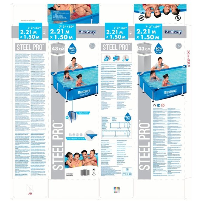 Bestway Piscina Rettangolare 221X150 H43 56401