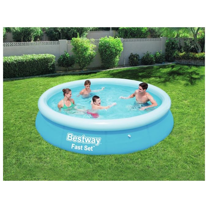 Bestway B01CGITGMG Fast Set Piscina Gonfiabile Rotonda 366x76 cm Capacita' 5377 L Materiale TriTech colore Blu