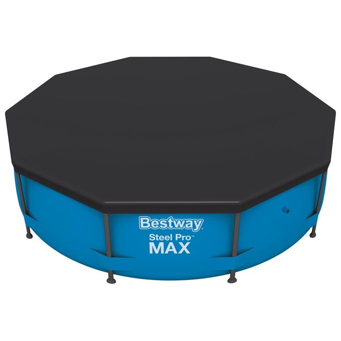 Bestway 58036 Flowclear Telo Copertura per Piscina Rotonda 305 cm compatibile Steel Pro e Steel Pro MAX colore Grigio