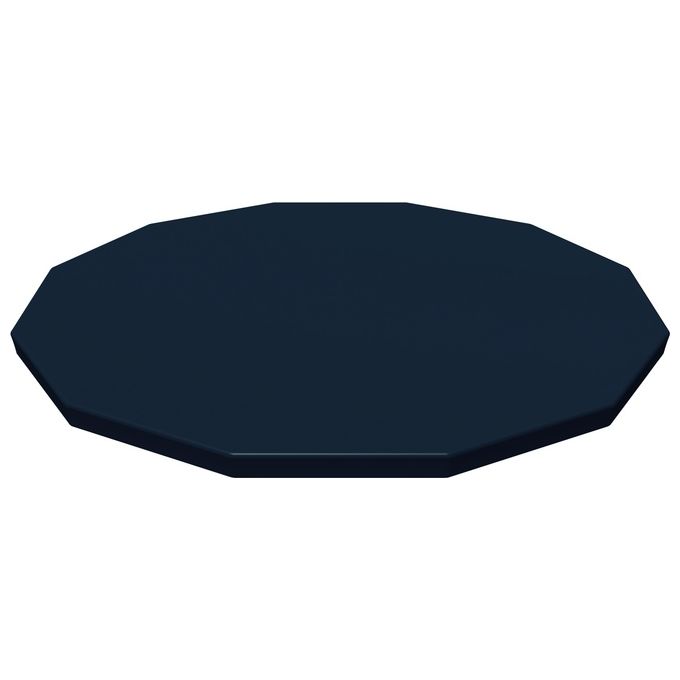 Bestway 58037 Flowclear Telo Copertura Piscina Fuori Terra Rotonda 366 cm PVC con Fori di Drenaggio colore Blu