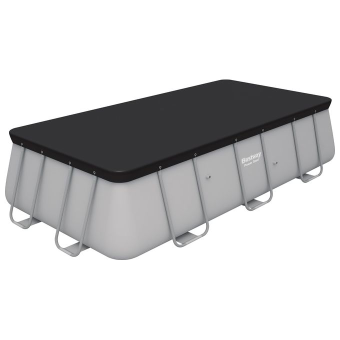 Bestway 58232 Telo Copripiscina Power Steel Rettangolare 396x185 cm Piscine 404x201 412x201 cm colore Nero