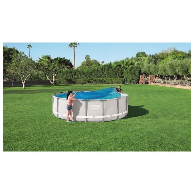 Bestway 58253 Copertura Solare per Piscina in PE Diametro 462 cm per Piscine 488 cm colore Blu