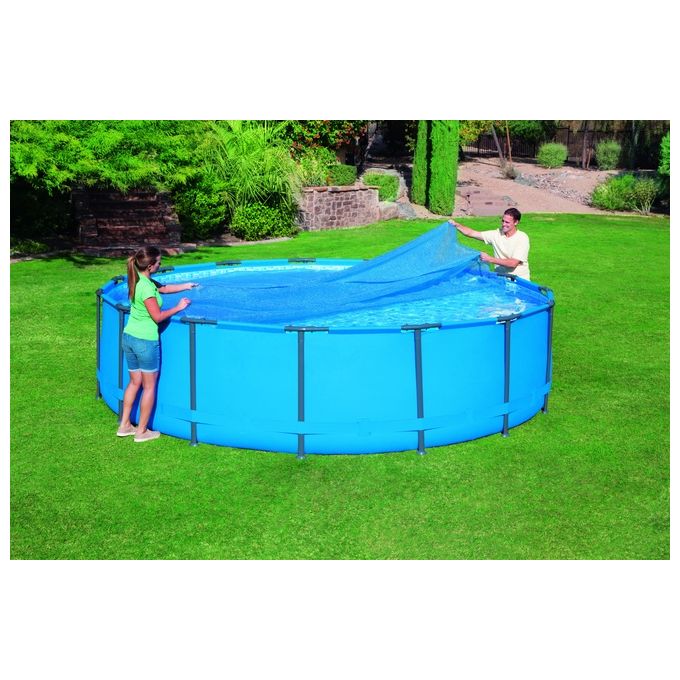 Bestway 58253 Copertura Solare per Piscina in PE Diametro 462 cm per Piscine 488 cm colore Blu