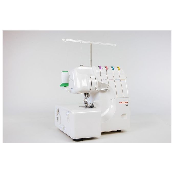 Gritzner 788 Serie Overlock Macchina da Cucire Overlock 2-3-4 Fili Trasporto Differenziale Braccio Libero 1300 punti-min colore Bianco