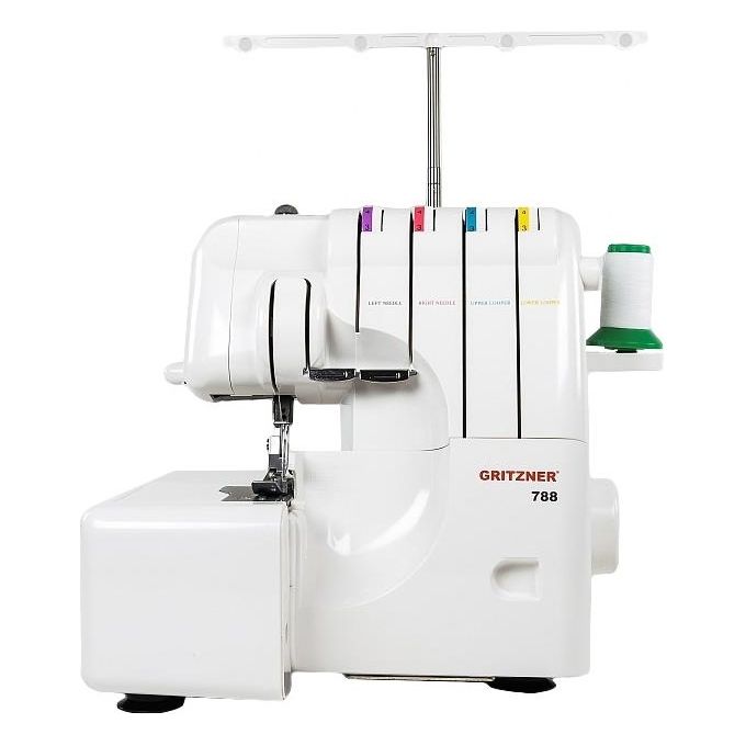 Gritzner 788 Serie Overlock Macchina da Cucire Overlock 2-3-4 Fili Trasporto Differenziale Braccio Libero 1300 punti-min colore Bianco