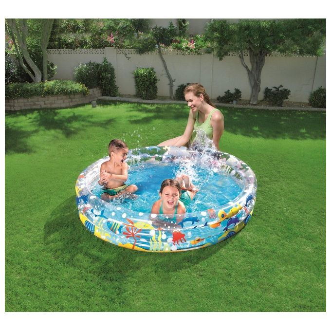Bestway 51004 Deep Dive Piscina Gonfiabile per Bambini 3 Anelli 152x30 cm 282 L colore Blu