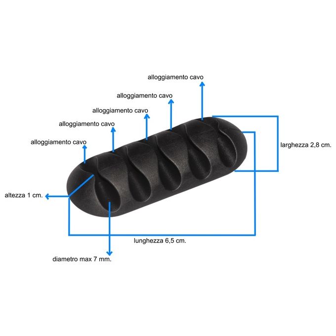Link KIT_ 16 Pezzi Supporti Adesivi per Gestione Cavi Colore Nero