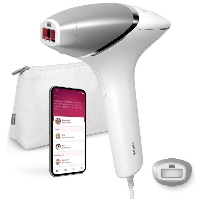 Philips BRI940-00 Lumea IPL 8000 Series Dispositivo di epilazione IPL con SenseIQ Tecnologia IPL 5 impostazioni intensita' Tempo trattamento gambe 8.5 min colore Bianco