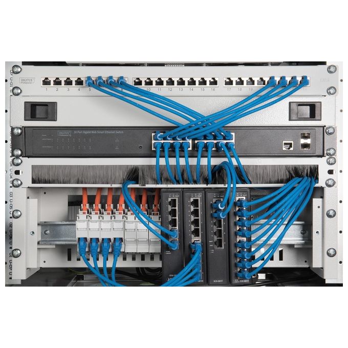 Digitus DN97660 Pannello di Chiusura con Spazzola Cavi Armadio Rack 19'' 1U colore Grigio