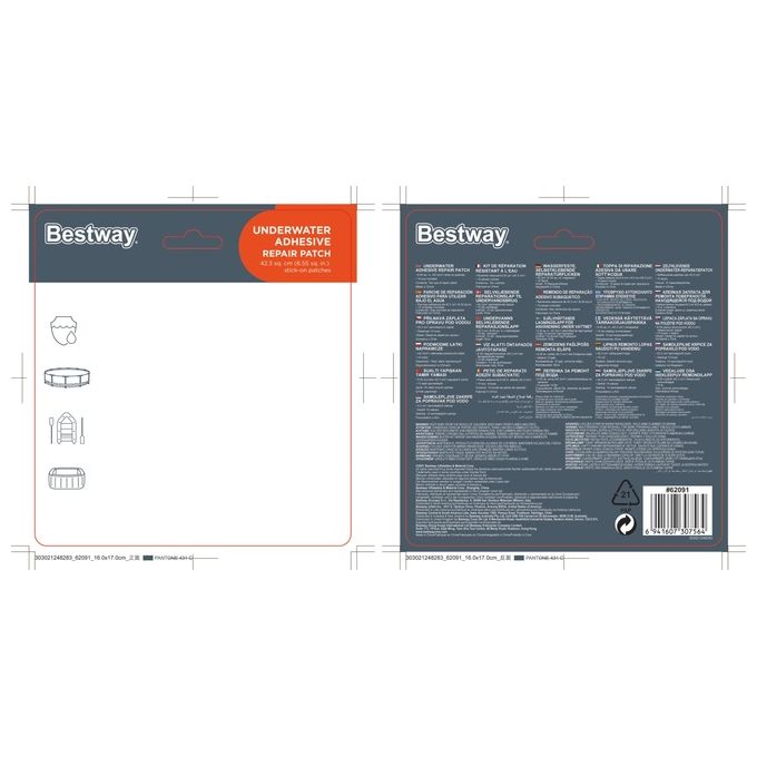 Toppe Di Riparazione Bestway Art. 62091 Subacquea 10 Pezzi