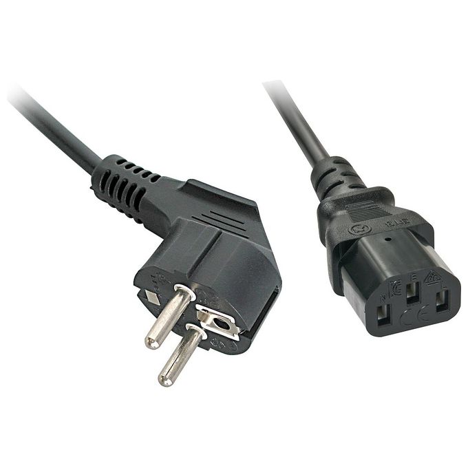 Lindy 30337 CEE7-7 Schuko C13 Coupler Cavo di Alimentazione Nero 5mt