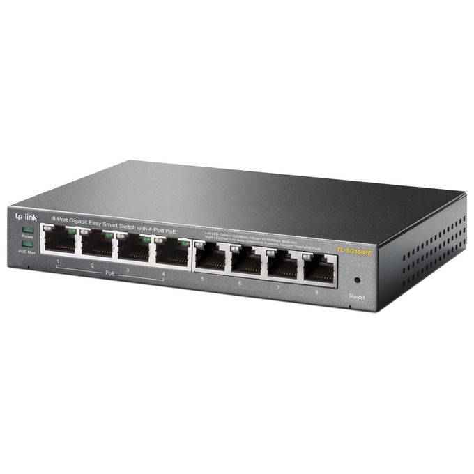 TP-LINK Easy Smart TL-SG108PE Switch intelligente 4 x 10-100-1000 (4 PoE) + 4 x 10-100-1000 desktop PoE
