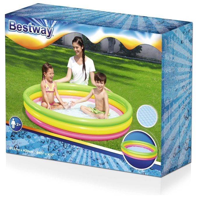 Bestway Piscinetta per Bambini Summer a 3 Anelli 2+ Anni