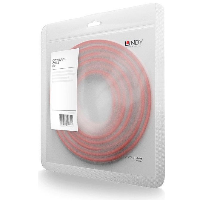 Lindy RJ-45-RJ-45 Cat6 1mt Cavo di Rete U-UTP Rosso