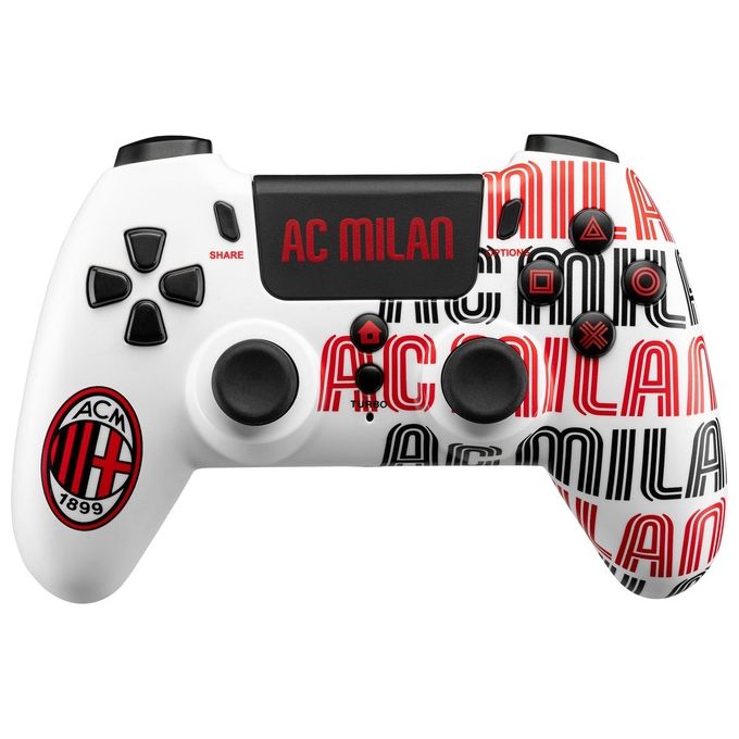 Qubick COP40001 Gamepad Wireless Compatibile PS4 e PC con Connessione USB Type-C e Jack 3.5 mm colore Bianco e Rosso