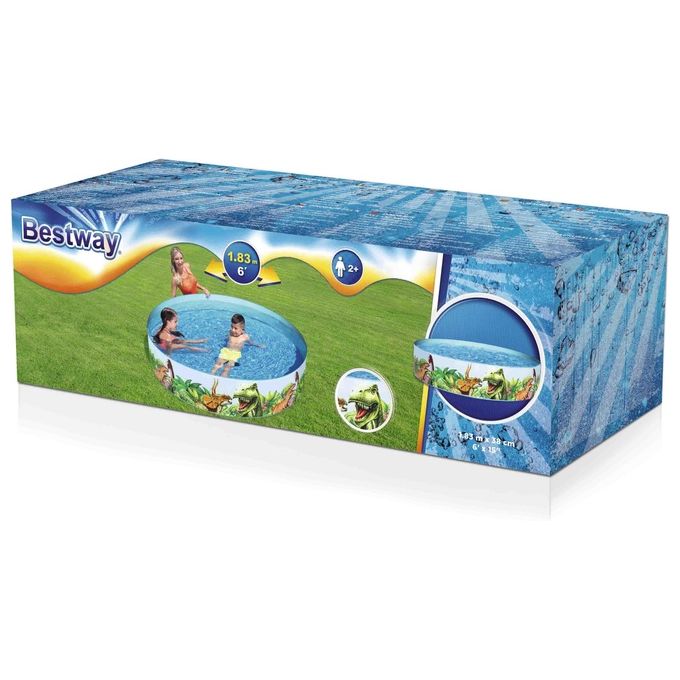 Bestway Piscina Tonda Rigida Dinosauri 55022 183 H 38