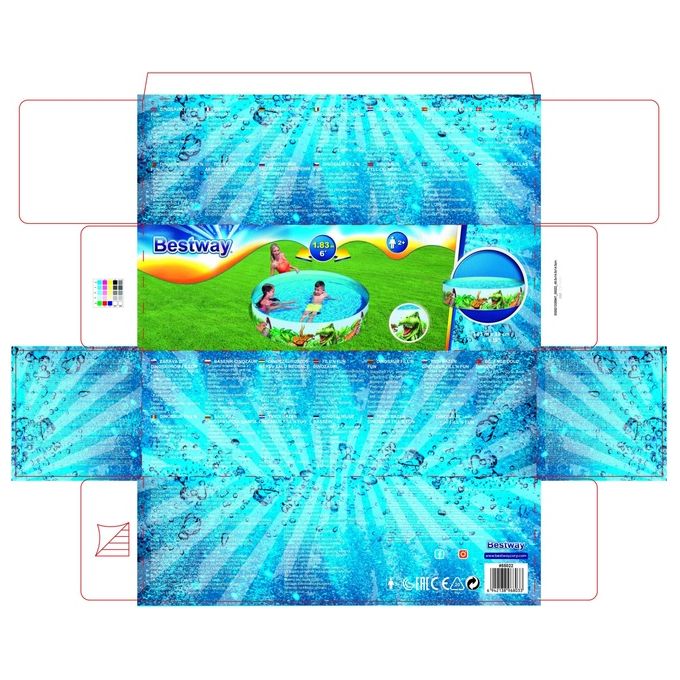 Bestway Piscina Tonda Rigida Dinosauri 55022 183 H 38