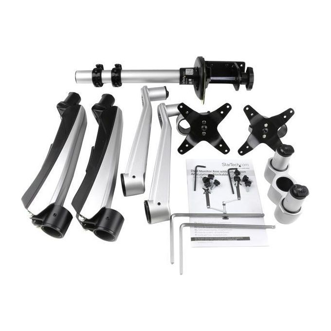 Startech supporto per doppio monitor con bracci articolati - impilabile
