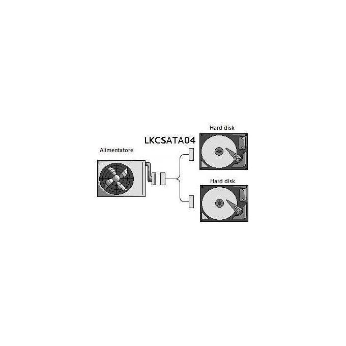 Link Cavo Sata Alimentazione da 15 Pin Sata Maschio a 2 x 15 Pin Sata 90 Gradi
